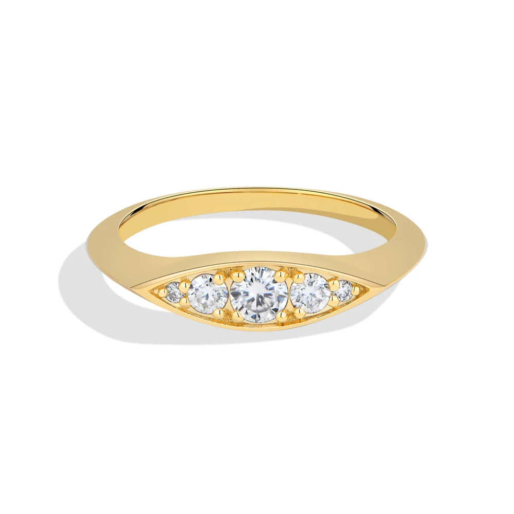 Marquise Cut Moissanite Minimalist Ring