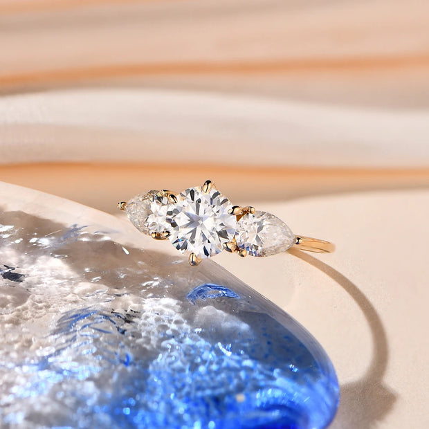 1 CT Brilliant Cut Halo Moissanite Promise Ring.