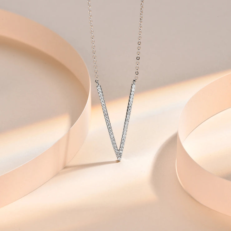 VVS1 V Shaped Moissanite Pendant Necklace | S925.