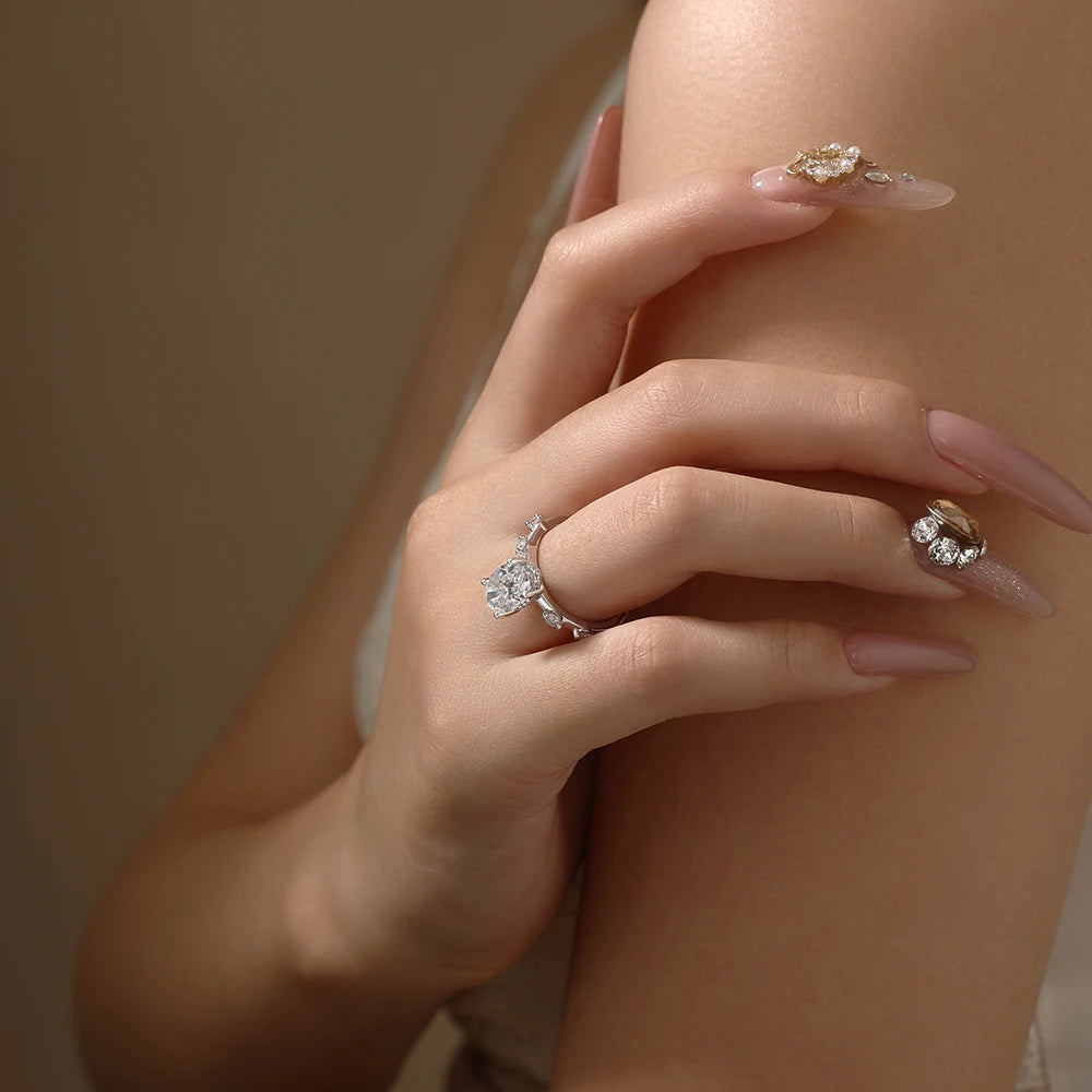 3 CT Oval Cut Moissanite Ring