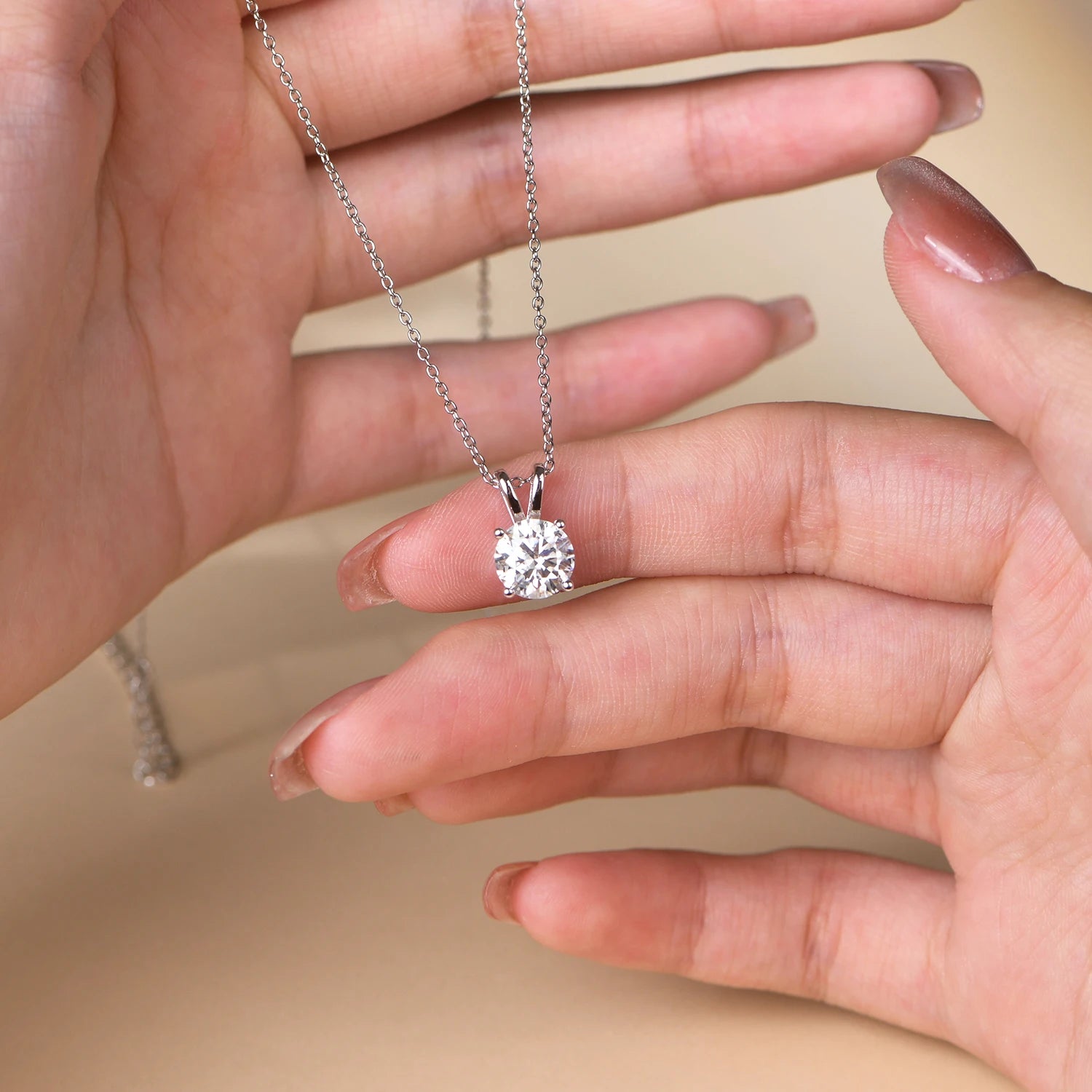 2 Carat Brilliant Cut Moissanite Pendant Necklace | S925.