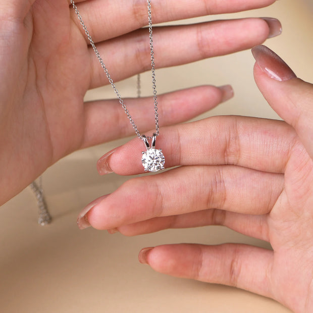 2 Carat Brilliant Cut Moissanite Pendant Necklace | S925.