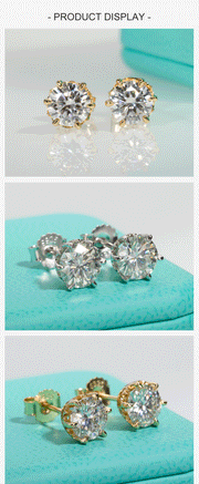 1-2cttw D Color Moissanite Stud Earrings.