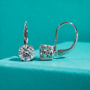 1 Carat D Color Moissanite Diamond Dangle Drop Earrings - 925 Sterling Silver Bow Cuff Earrings.