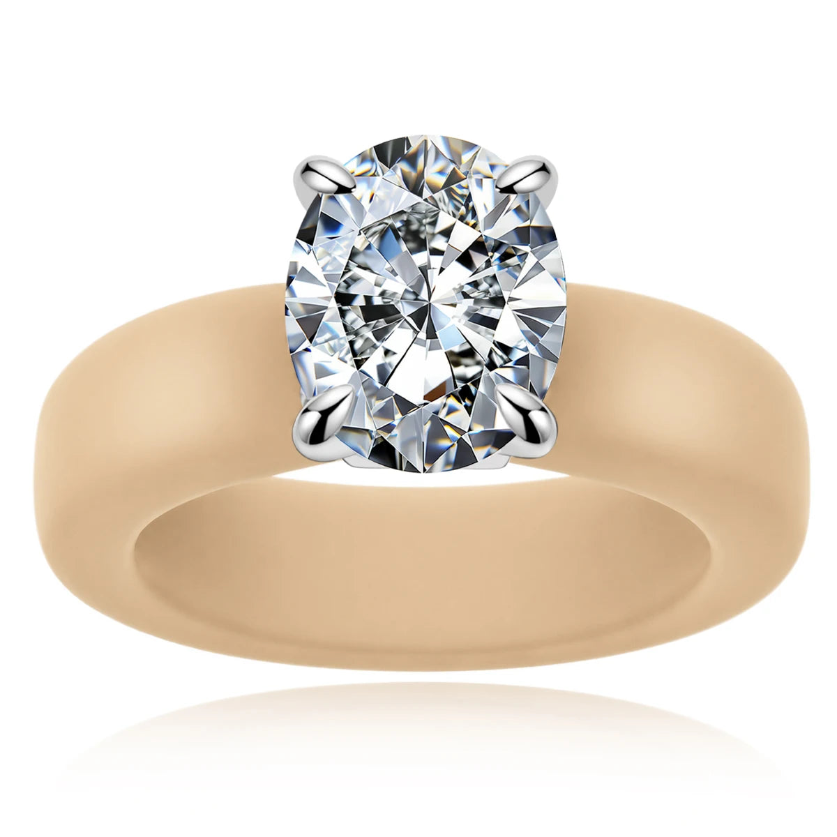3 CT Oval Cut Moissanite Silicone Ring