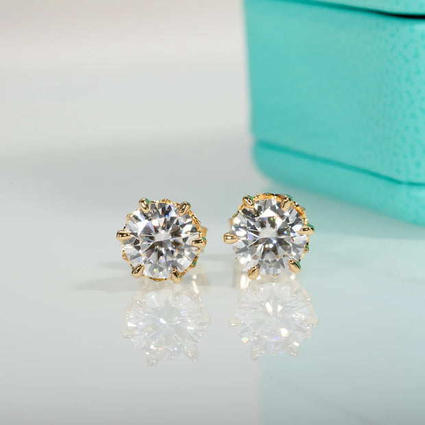 1-2cttw D Color Moissanite Stud Earrings.