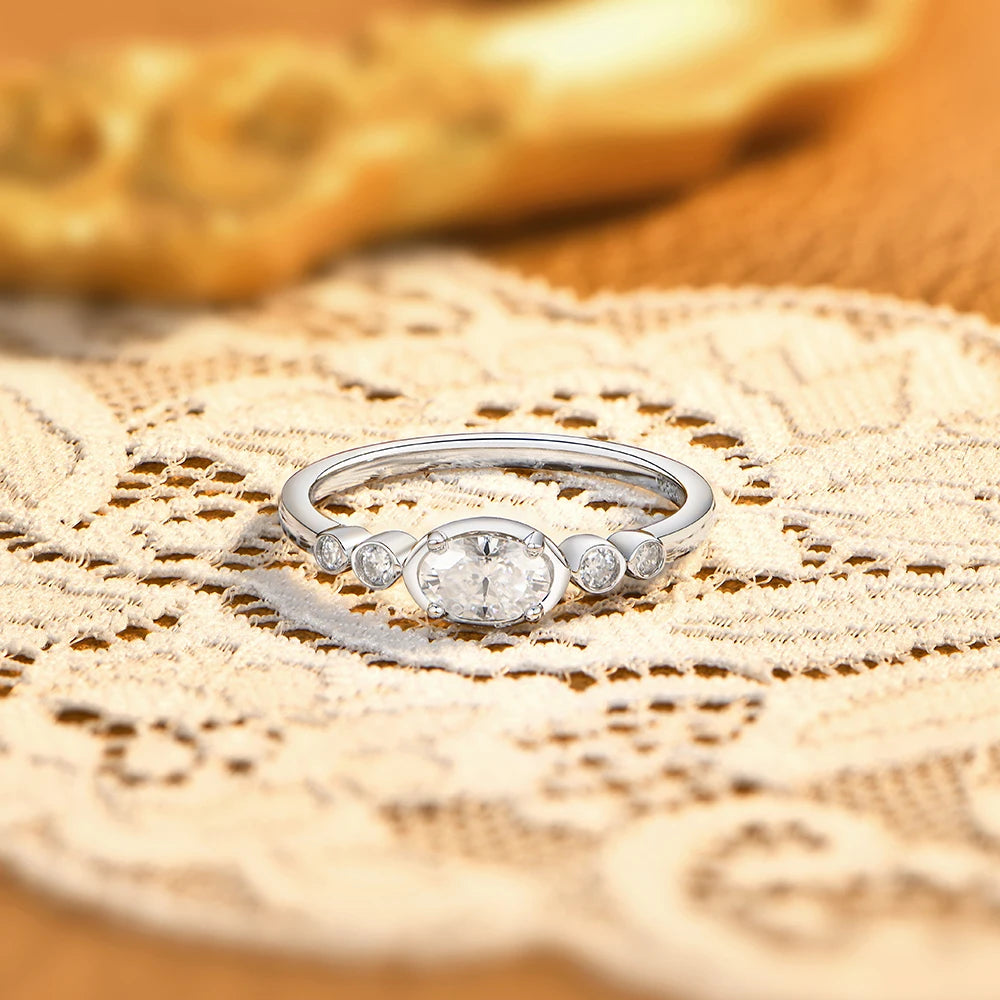 Oval Cut Moissanite Wedding Statement Ring
