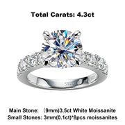 4.3CT D Color Moissanite Engagement Rings.