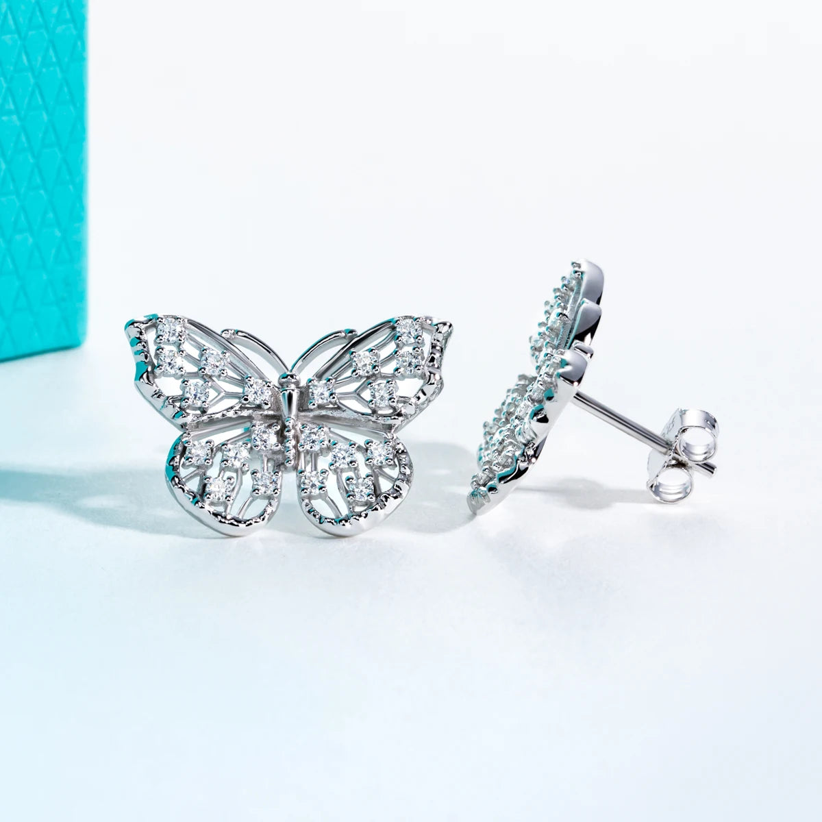 1.6 MM Moissanite Butterfly Stud Earring