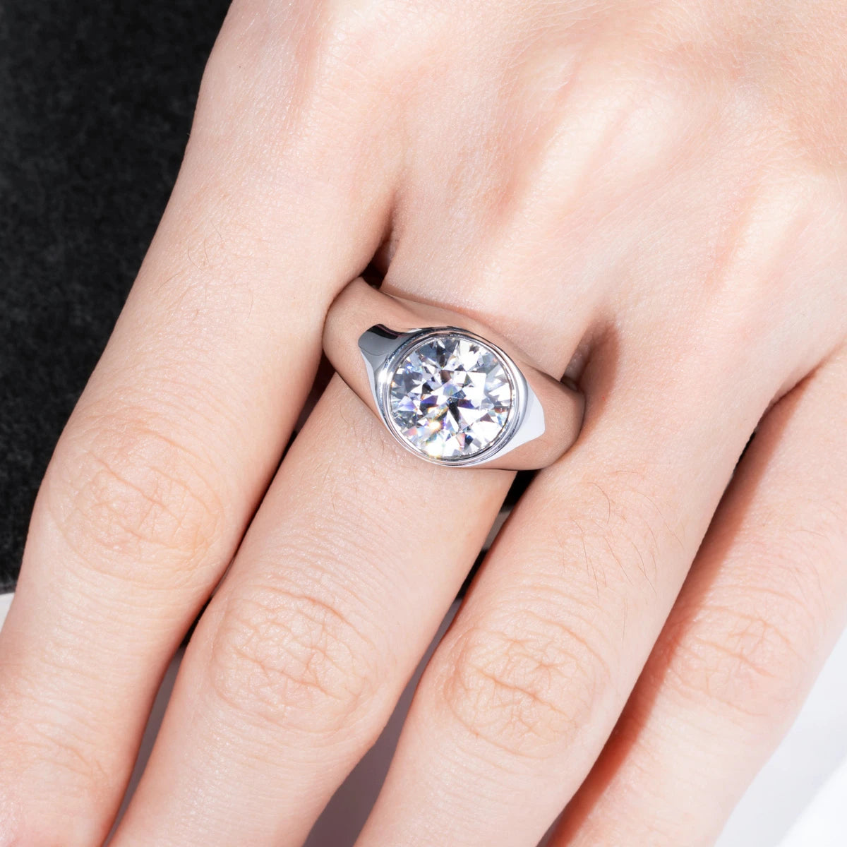 4 CT D Color Moissanite Men's Ring