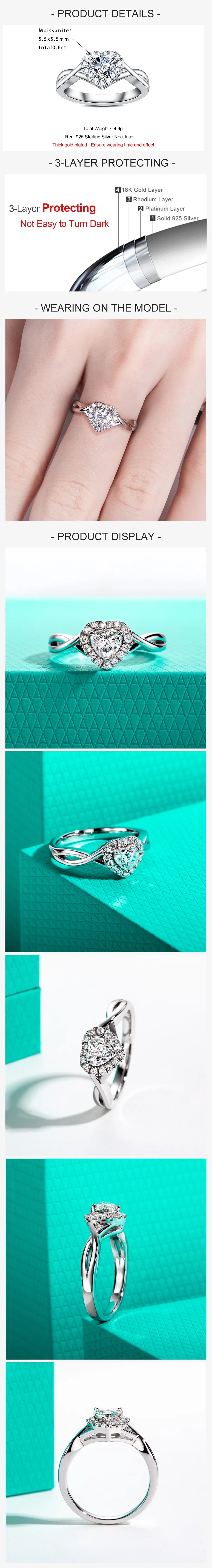 0.5 CT Heart Cut Infinity Moissanite Engagement Ring