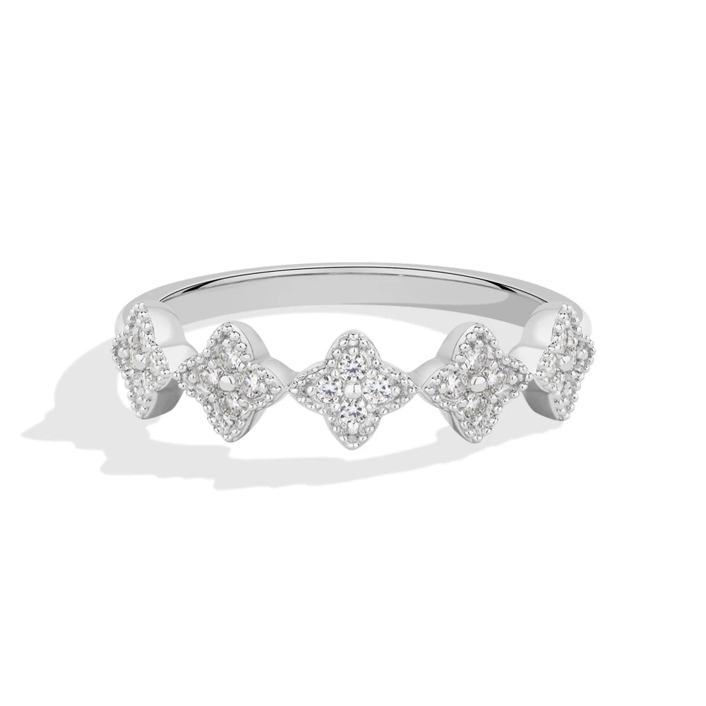D VVS1 Classic Round Cut Moissanite Wedding Ring