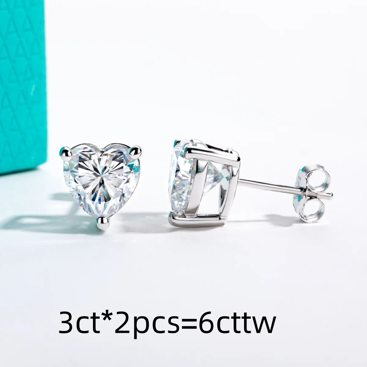 VVS1 D Color Heart Cut Stud Earrings