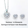 1ct D Color Heart Moissanite Necklace and Earrings Set.