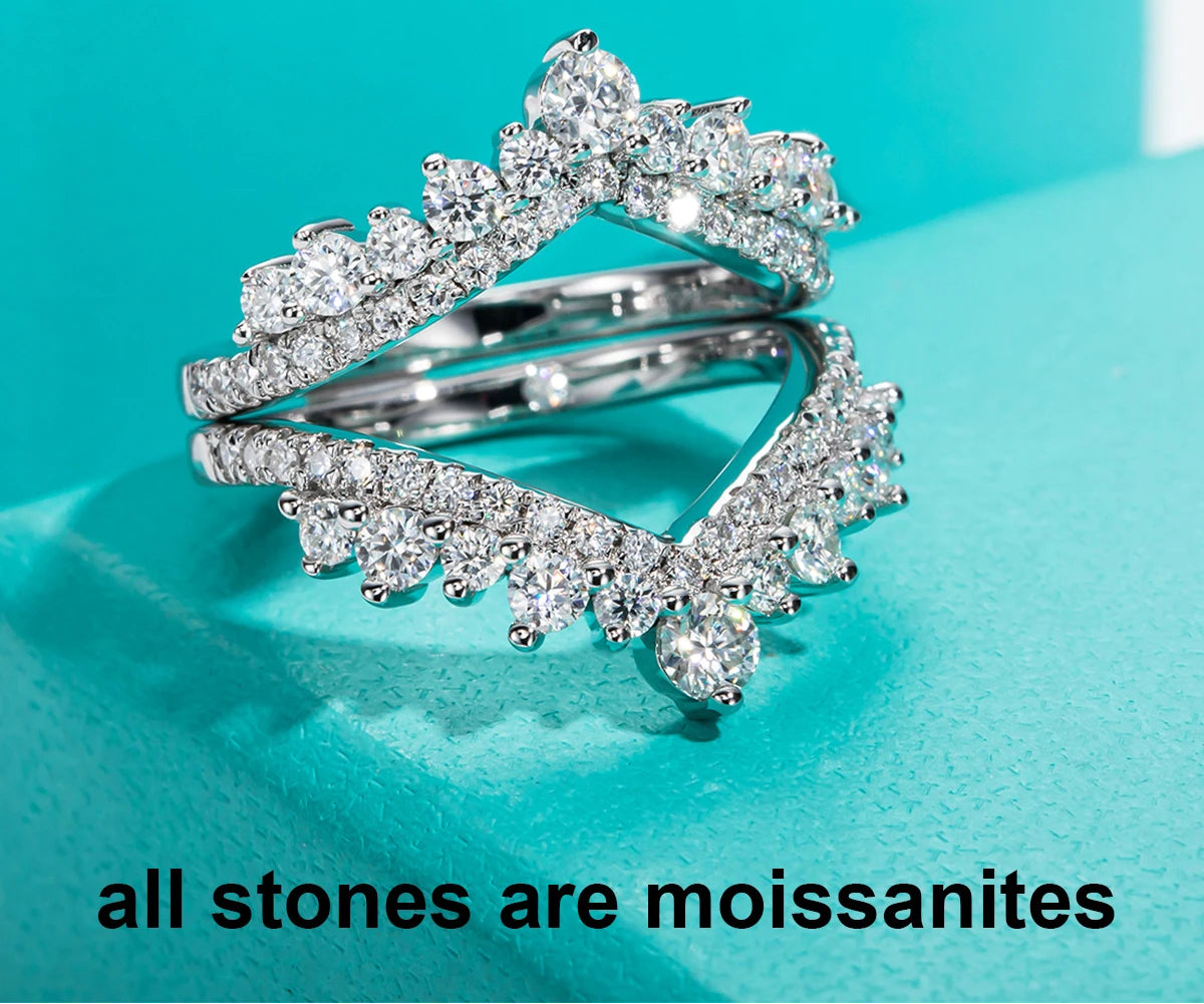 3 MM Moissanite Heart Shape Wedding Band