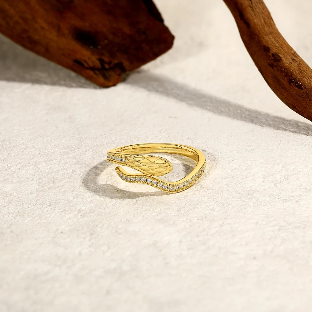 Snake Half Eternal Moissanite Ring