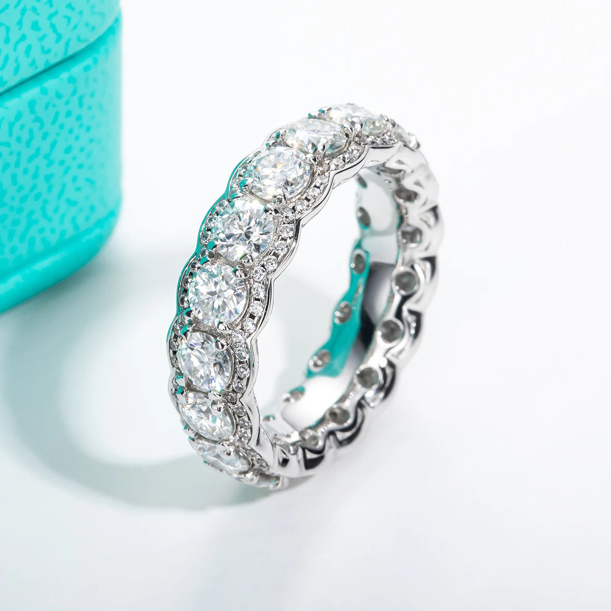 5.5 CTTW D Color Moissanite Wedding Band