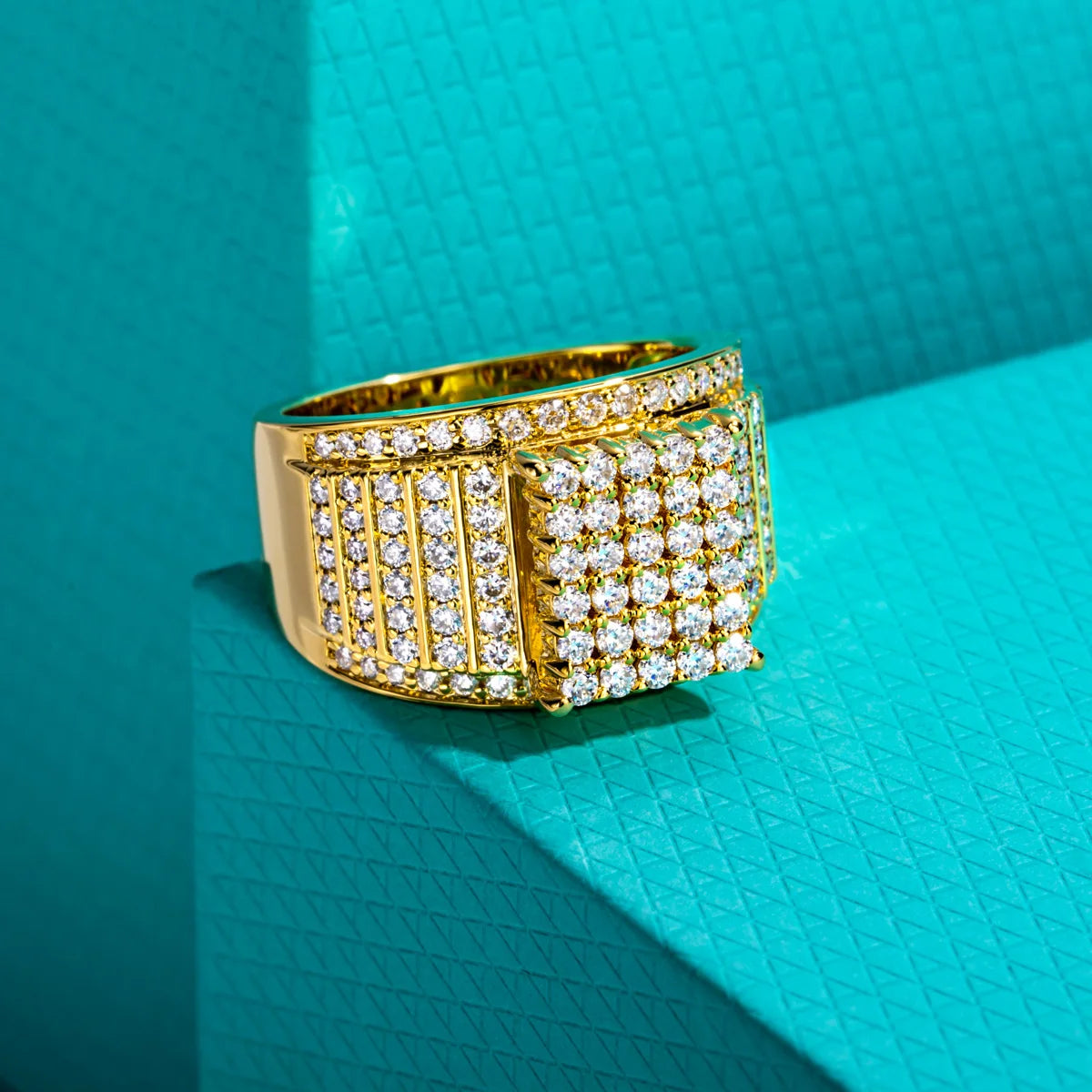 1.718 CTTW Moissanite Hip Hop Men's Ring