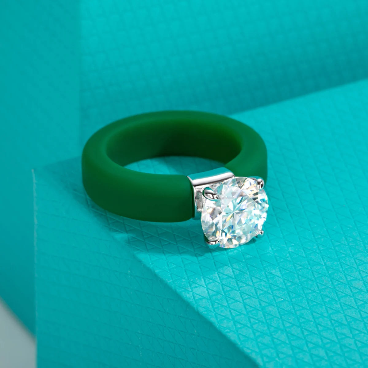 3.5 CT Round Moissanite Silicone Ring