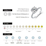 3CT VVS1 D Color Moissanite Engagement Ring | S925.