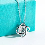 3ct D Color Moissanite Diamond Love Knot Pendant Necklace.