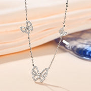 VVS1 D Color Brilliant Cut Butterfly Moissanite Necklace.