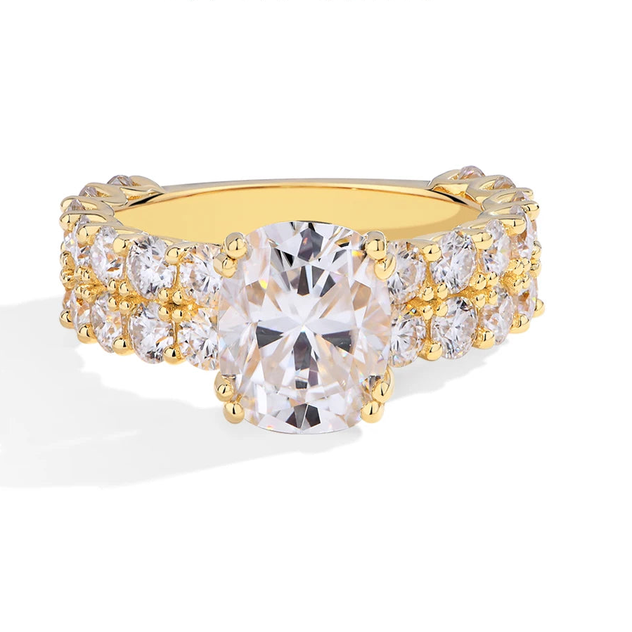 10*8mm Cushion Cut Moissanite Engagement Ring