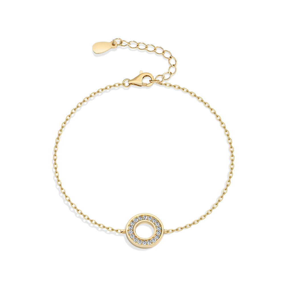 Hollow Circle Moissanite Bracelet