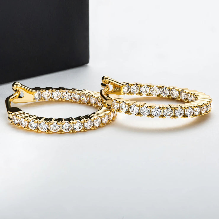 1.5mm 0.66cttw D Color Moissanite Huggie Hoop Earrings.