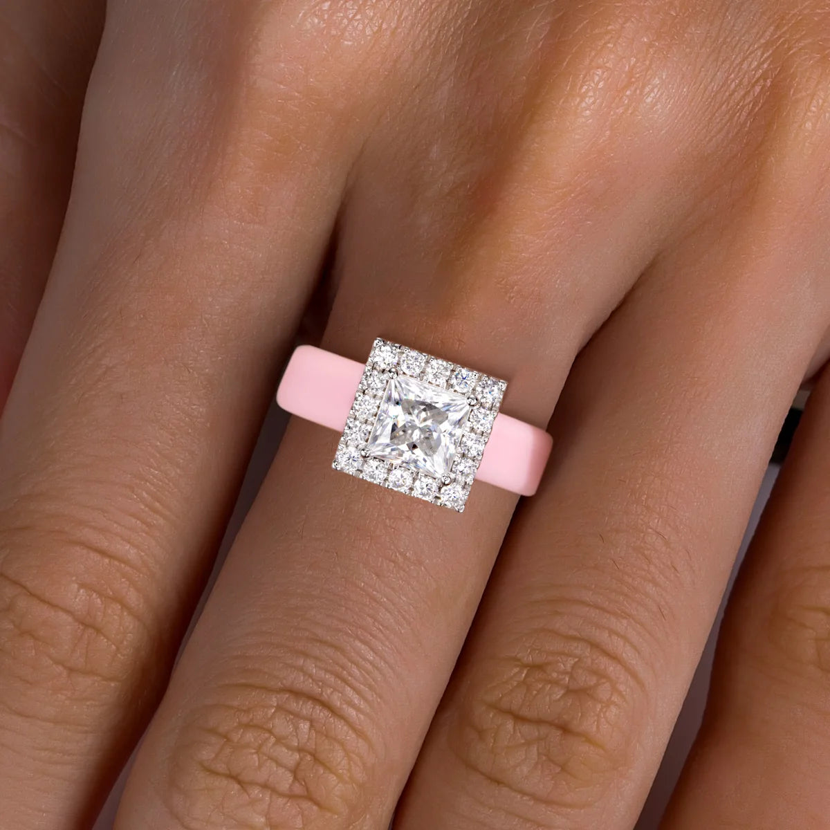 2 CT Princess Cut Moissanite Silicone Ring