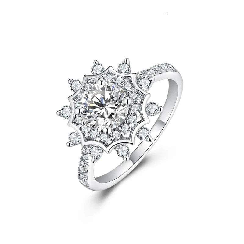 1 CT VVS1 D Color Moissanite Promise Ring.