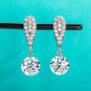 6cttw D Color Moissanite Drop Earrings.