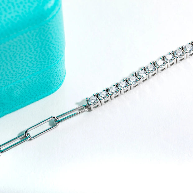 3mm Moissanite Tennis Bracelet – Adjustable 16+4cm.