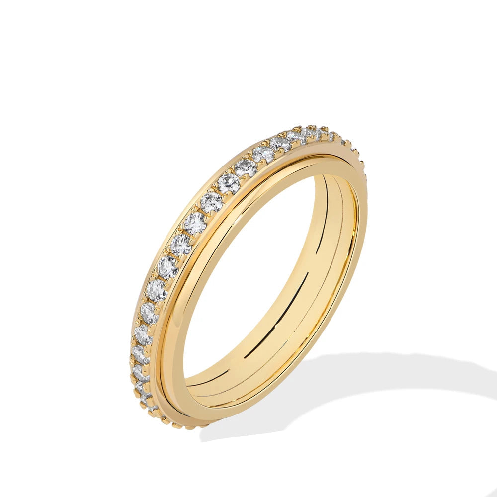 VVS1 Rotating Fidget Moissanite Ring