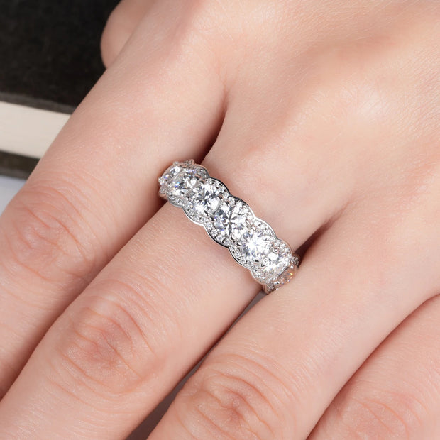 GK Moissanites 4mm D Color Moissanite Wedding Band Ring