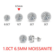 3.0CT VVS1 D Color Round Cut Moissanite Stud Earrings.