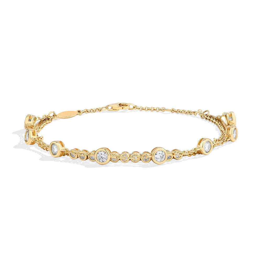 Three Layer Stacking Moissanite Bracelet