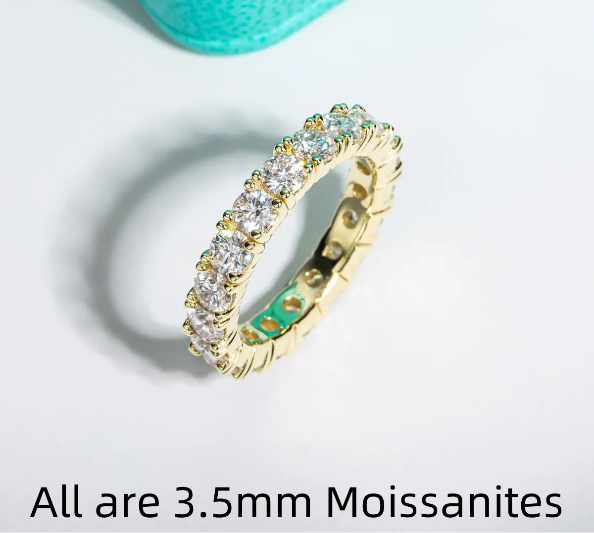 3.5 MM D Color Moissanite Eternity Band Ring