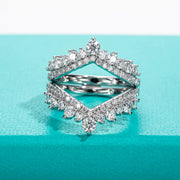 GK Moissanites 3mm Moissanite Heart Shape Wedding Bands