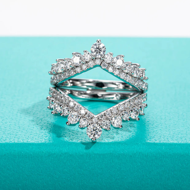 GK Moissanites 3mm Moissanite Heart Shape Wedding Bands