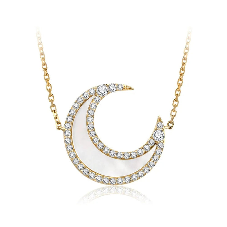 VVS1 D Colo Moon Shaped Moissanite Necklace | S925.