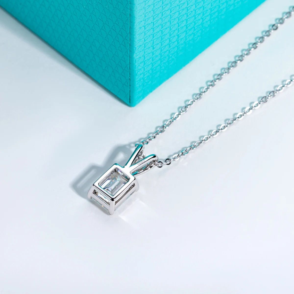 Emerald Cut Moissanite Necklace