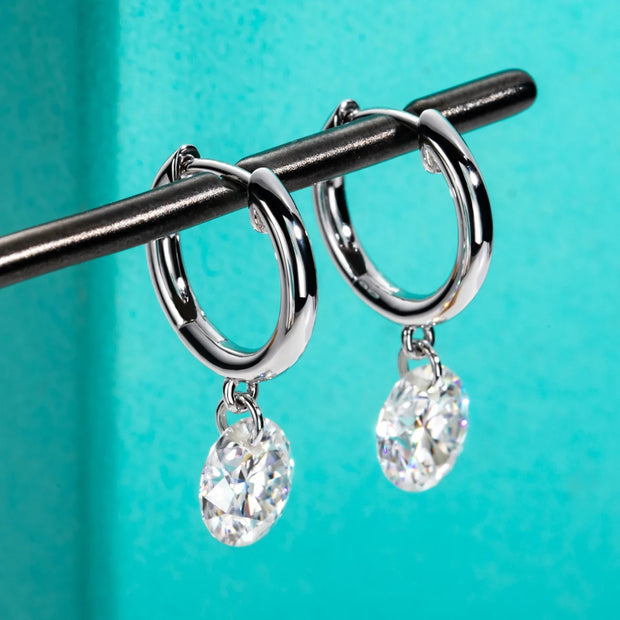 4cttw Moissanite Hoop Women's Earrings.