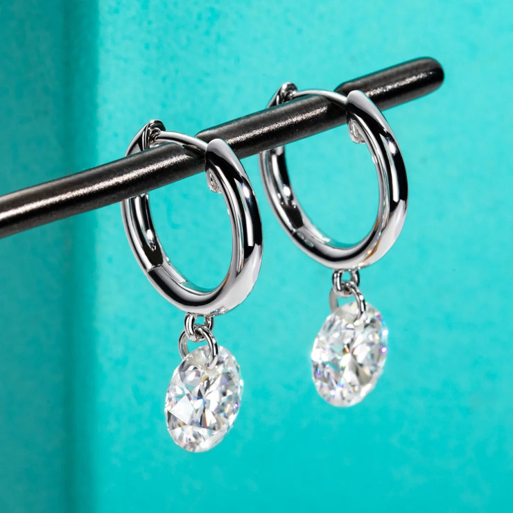 4cttw Moissanite Hoop Women's Earrings.