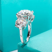 VVS1 D Color 11 CTTW 3 Stone Moissanite Engagement Ring.