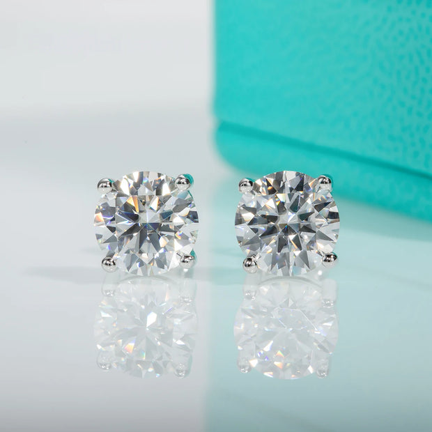 2ct D Color Moissanite Stud Earrings.