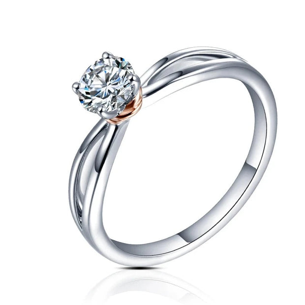 0.5CT Round Cut Moissanite Promise Ring.