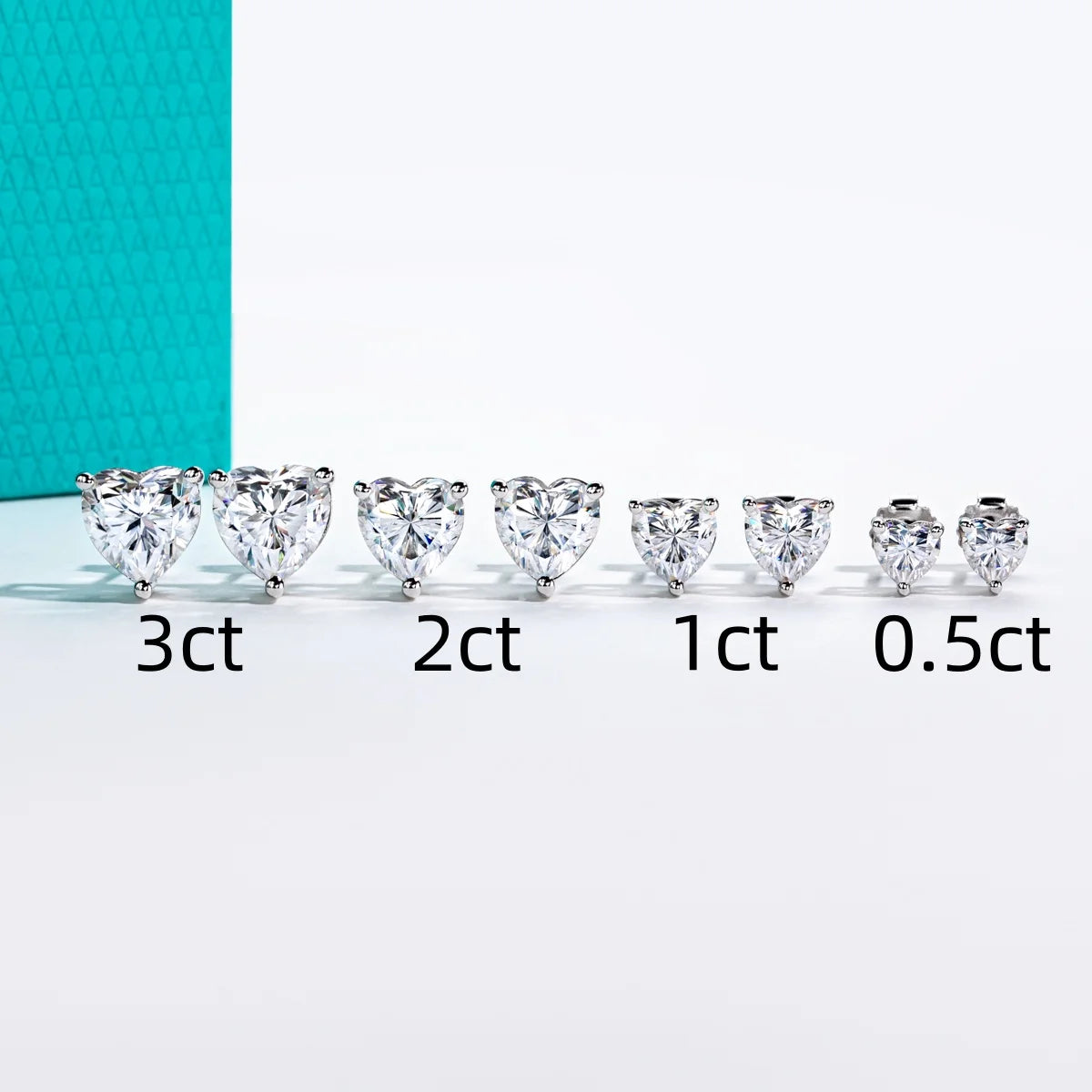 VVS1 D Color Heart Cut Stud Earrings