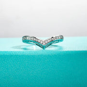 GK Moissanites 2mm D Color Moissanite V Shape Wedding Bands