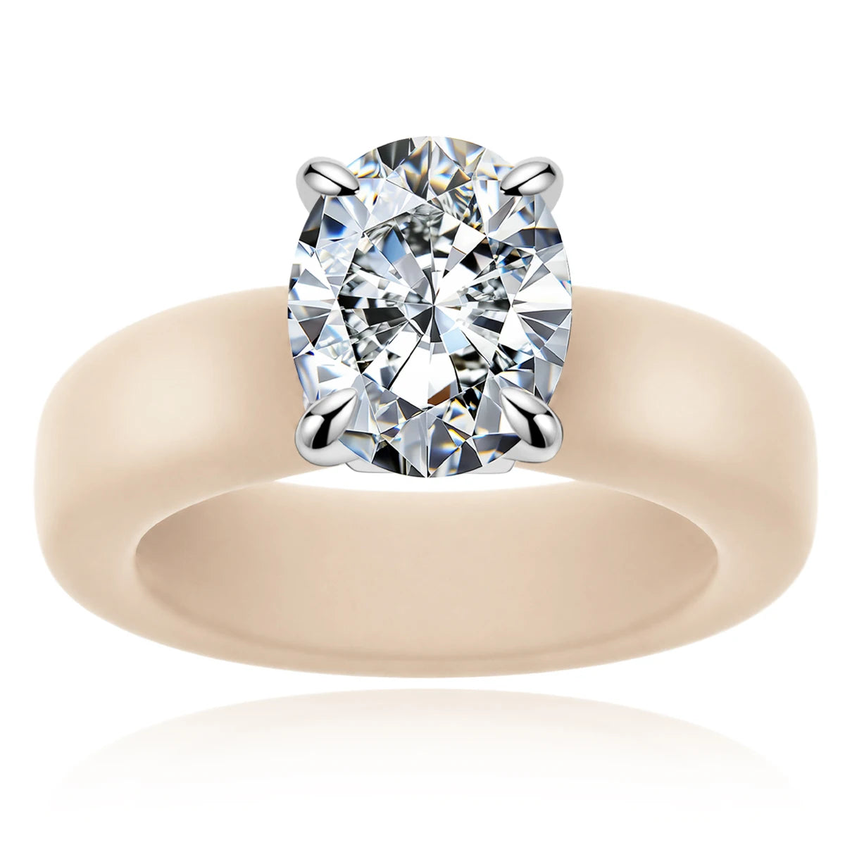 3 CT Oval Cut Moissanite Silicone Ring